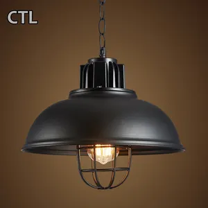سعر المصنع خمر الحديد مصباح أسود مصباح كلاسيكي حامل e27 لوفت الرجعية الصناعية قلادة ضوء