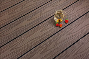 Plancher composite en plastique WPC à grain de bois anti-UV en HDPE, gris clair, co-extrusion, terrasse extérieure, stratifié technique - Product Image 2