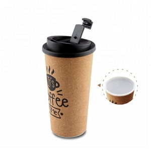Taza de café de plástico de corcho reutilizable, taza de café portátil <span class=keywords><strong>con</strong></span> tapa, promoción de nuevos productos - Product Image 2