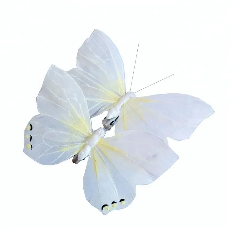 Kupu-kupu Terbang Buatan Putih Seperti Hidup untuk Dekorasi Musim Semi