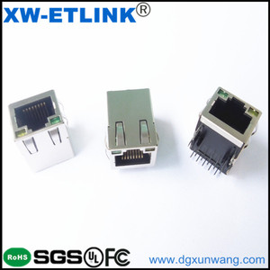 RJ45 Connecteur Avec LED/EMI 100Base-T Onglet Type Distributeur Prise Femelle - Product Image 2