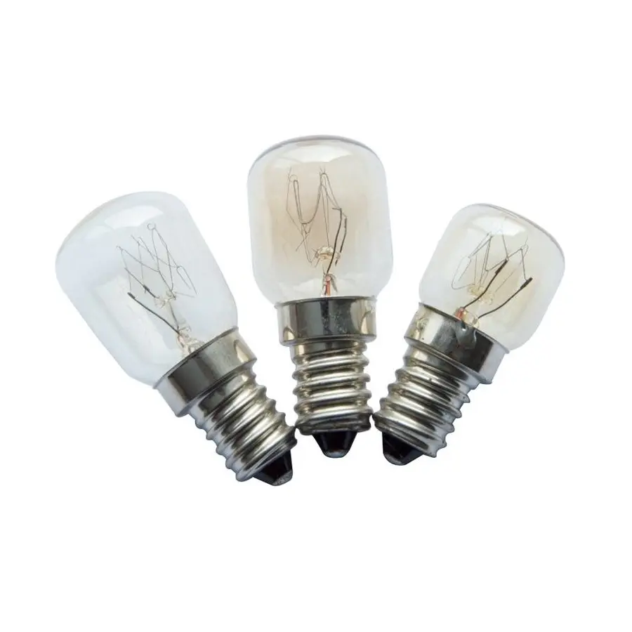 15W Incandescent Bulb E12 E14 Salt Lamp Toaster Oven Refrigerator Light Filament Bulbs Glass Lamp Lighting 110V ST26 T22 T25