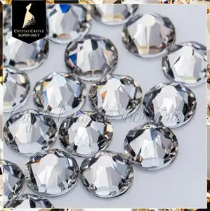 16 facets strong glue new cuts HF 2078 flatback glass hotfix crystal rhinestones for hotfix motif