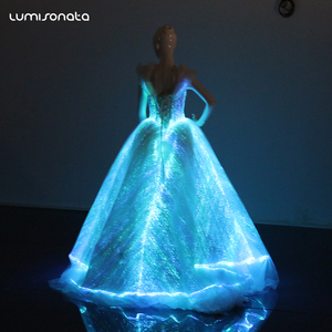 Vestido de novia de lujo con luz LED, fibra óptica, Formal - Product Image 3