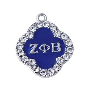 Paduan Logam Huruf Yunani Zeta Phi Beta Charm Didirikan Tahun 1920 Gelang Wanita Sorgum Liontin Label Perhiasan Sisterhood