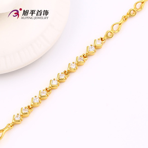Nouvelle Arrivée 24 k Plaqué <span class=keywords><strong>Or</strong></span> <span class=keywords><strong>blanc</strong></span> zircon de mariage bijoux bracelet pour les femmes - Product Image 3