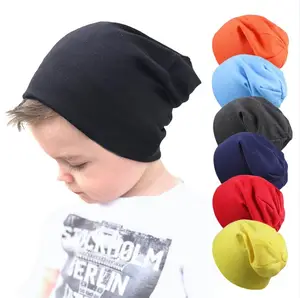 Topi Katun Hip Hop untuk Balita, Topi Beanie Bayi Laki-laki Perempuan Warna Polos, Topi Hip Hop Katun Lembut untuk Balita