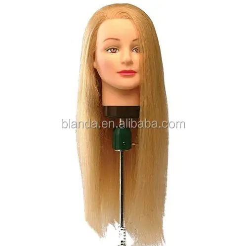 Cheap hair mannequin head 100%human hairdresser mannequin head For hairdressing school