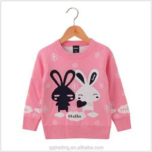 Latest rabbit cartoon woolen cotton knitting patterns children sweater designs model for children