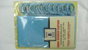 Nice <strong>packet</strong> of ampoule polyester shower <strong>curtains</strong> fabric with fabric wrapped snap hooks - Product Image 2