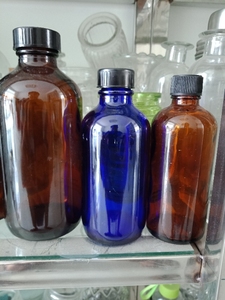 15ml-1000ml Boston <strong>Brown</strong> Laboratory Amber <strong>Glass</strong> <strong>Bottles</strong> with Black Screw Cap for Eye Drops and Pharmecutical Use - Product Image 4
