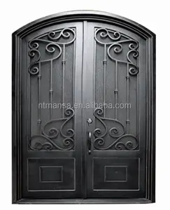 High Quality Design Wrought Iron bifold Front Door
