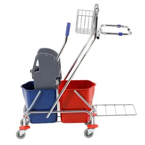 不锈钢housekeepingroom酒店双桶mop wringer trolley