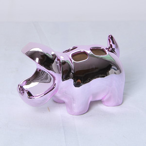 Divertente placca <span class=keywords><strong>rosa</strong></span> bambini di figura animale di ceramica <span class=keywords><strong>accessori</strong></span> per il <span class=keywords><strong>bagno</strong></span> <span class=keywords><strong>set</strong></span> liquido dispenser di sapone spazzolino da denti titolare - Product Image 5