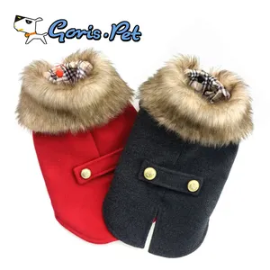 Luxury Fur British Style Woolen Dog Winter Coats and Jackets