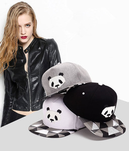 Logo Tùy Chỉnh 3D Stereo <span class=keywords><strong>Panda</strong></span> Mũ Bóng Chày Phẳng Bán Buôn Mũ Snapback Cổ Điển OEM - Product Image 3