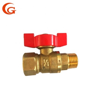 1/4 ''NPT البسيطة صمام كرة نحاسية صمام الإناث-الذكور الإناث-الإناث