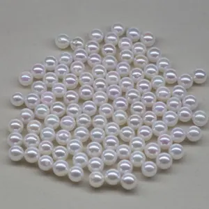 Akoya — perles d'eau douce blanches, perles rondes brillantes de 7 à 7.5mm, semi-percées, couleur blanche, vente en gros