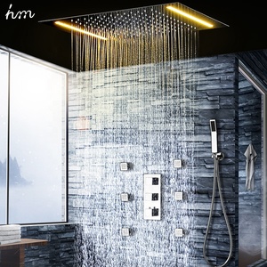 6 PCS Massage Dusch körper Jets LED Dusch paneel Thermostati scher Dusch kopf Set Mixer Wasserhahn Ventil Bad zubehör Namen T.