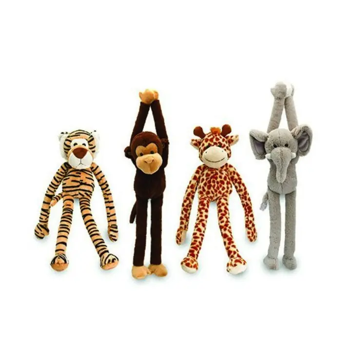 Mono colgante de peluche de 55cm, Animal de peluche colgante, juguete suave de brazo largo, león, elefante, jirafa
