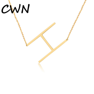 Fashion Jewellery Gold Plated <strong>Sideways</strong> <strong>Initial</strong> Letter D Women <strong>Necklace</strong> - Product Image 4
