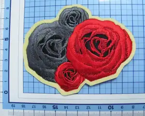 Embroidery Iron Patch Custom Felt Iron On Applique Embroidery Flower Patch Custom Heat Press Hat Patch