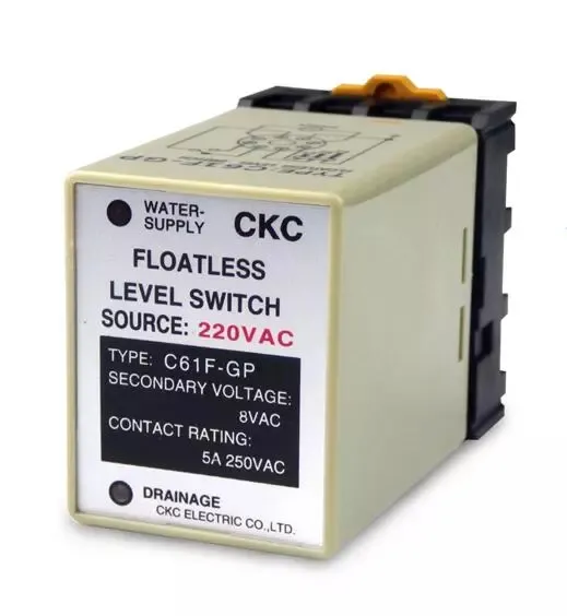 C61F-GP Floating Level Switch/Relay dengan Soket 220VAC 110VAC,12VDC C61F-GP Pengontrol Level Air/Pompa Switch Otomatis