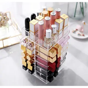 Tùy Chỉnh Xoay Acrylic Mỹ Phẩm/Make Up Organizer Hiển Thị Acrylic Giữ Son Môi