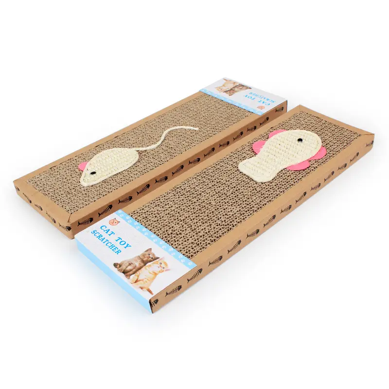 Natural Sisal Hemp cat Scratch Board Durable Mouse Fish Pattern Scratching Post toy For Kitten