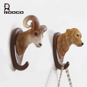 Crochets muraux en résine réaliste de style rustique ROOGO, représentant des animaux de la jungle, pour clés, manteaux, serviettes, décoration intérieure - Product Image 3