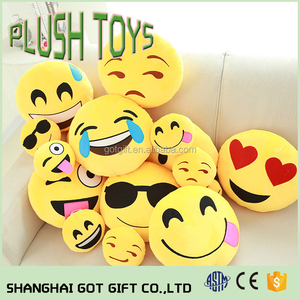 Servicio del OEM emoji emoticon amarillo almohada suave juguetes almohada de felpa - Product Image 1