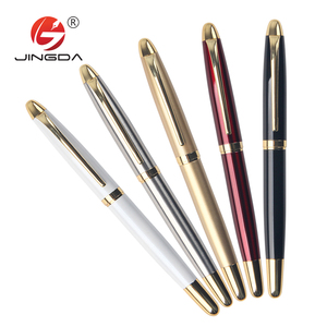 Penna a Sfera in Metallo Personalizzata con Logo Marca Jingda Regalo Promozionale Aziendale Punta Leggermente Obliqua 0.7mm Larghezza di Scrittura <span class=keywords><strong>Inchiostro</strong></span> Gel - Product Image 1