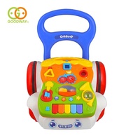 Nieuwe Model Trolley Speelgoed Baby Zitten Te Stand Leren Wandelaar Kinderen Beste Cadeau Plastic Loopstoeltje Met Licht & Muziek