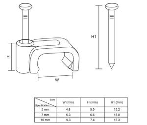 Clips de <span class=keywords><strong>cable</strong></span> de acero de alto carbono 304 <span class=keywords><strong>grapas</strong></span> de alambre de plástico rectangulares Material PE de 10mm para una gestión eficiente de cables - Product Image 3