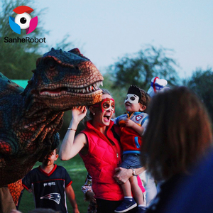 <span class=keywords><strong>Disfraz</strong></span> de dinosaurio <span class=keywords><strong>Velociraptor</strong></span> para caminar animatrónico realista de tamaño real para adultos alegres a la venta - Product Image 2