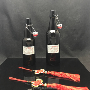 Botella de <span class=keywords><strong>cerveza</strong></span> de color ámbar Shanghai Linlang con corona, corcho o tapa superior oscilante - Product Image 5