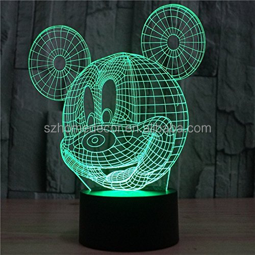 3D Mickey Mouse LED Night Light Touch Table Desk Lamp for Kids