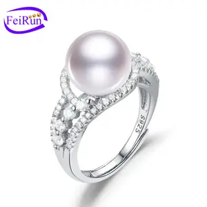 FEIRUN 10-11mm round AA+ fashion fresh water pearl latest p ring designs for women