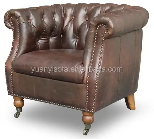 Classico Soggiorno Per Il Tempo Libero sedie vasca, pulsante tufted leather accent sedia YLC1022
