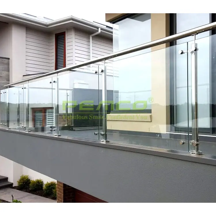 Edelstahl Handlauf Pfosten Glas geländer Balustrade Commercial Deck Zaun Geländer Design