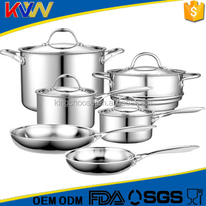 Nuova venuta vendita calda reale in acciaio inox pentole antiaderenti marche per la cucina - Product Image 1