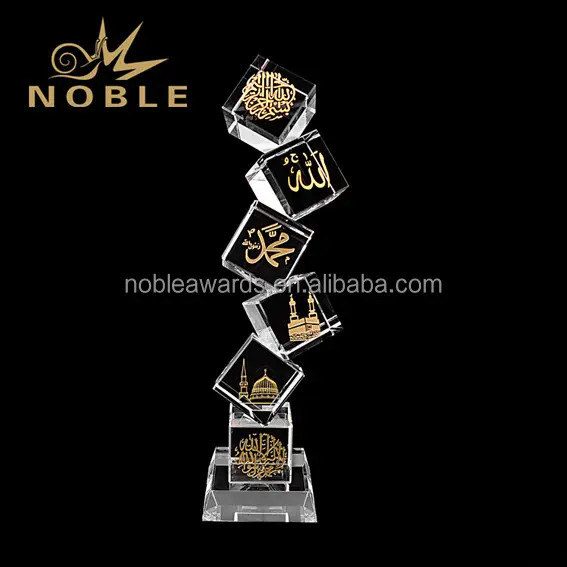 Nobre personalizado gravado cristal seis cubo, award, troféu como lembrança músculo, presentes