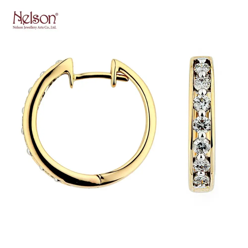 Zero risk Wholesale price Love Gitf Fashion Jewellery 18K White Yellow Gold Anniversary Huggie Clip On Earrings