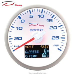 Jauge de course automobile numérique à visage blanc 60 mm 4 en 1 Boost Turbo Volt Pression d'huile Température d'huile - Product Image 2