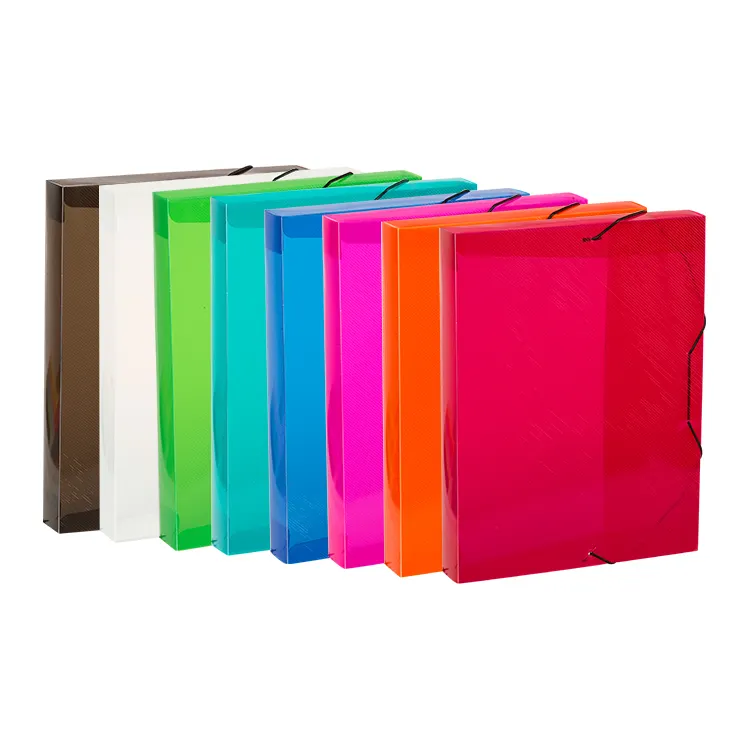 A4 Plastic Translucent Clear Elasticated Document Box File for Filing and Storage