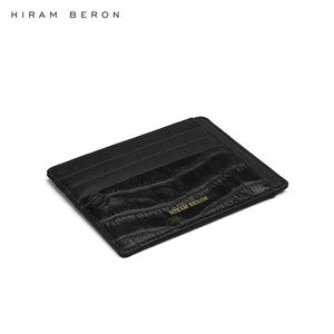 Cartera de Cuero Italiano Negro con Bloqueo RFID y Logotipo Personalizado Hiram Beron Dropship - Product Image 5