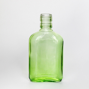Botella de Vidrio Cuadrada Plana Azul Verde de Grado Alimenticio de 50 ml, 100 ml, 200 ml para Vino de Frutas, Licor, con Tapa de Rosca - Product Image 5