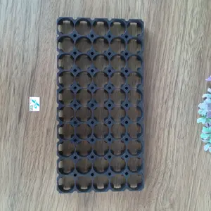 Держатель-спейсер для аккумуляторов 5S10P 18650, материал ABS+PC, черный, 95x190 мм, расстояние между отверстиями 19 мм, BTCY0002 - Product Image 1