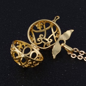 Bijoux populaires, boule mexicaine <span class=keywords><strong>Bola</strong></span> plaquée <span class=keywords><strong>or</strong></span>, aile d'ange avec un élégant bouquet de clochettes, pendentif cage <span class=keywords><strong>Bola</strong></span> - Product Image 5