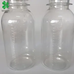 Pharma 100ml kunststoff PET klare absolvierte flasche, medizin chemische flüssigkeit sirup skala mark flasche fläschchen